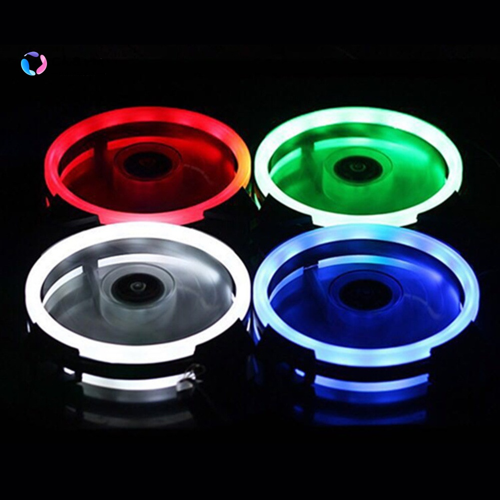 Quạt Tản Nhiệt Kép 12cm 15 Bóng Led Yên Tĩnh Thông Dụng Cho Pc