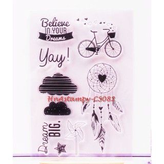 hnastampy CS082 con dấu tem trong suốt seal clear stamp dùng cho handmade scrapbook bộ Believe in your dream