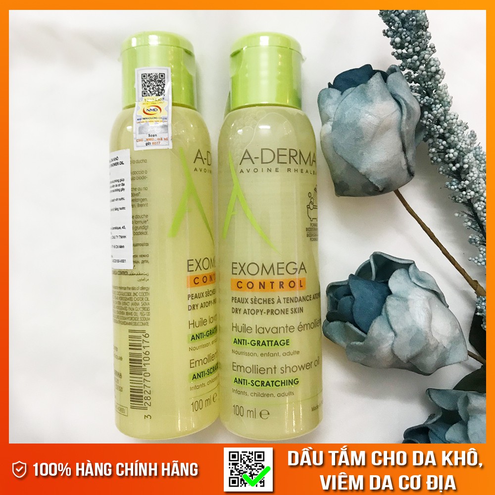 [TEM NHẬP KHẨU] Sữa tắm ADERMA EXOMEGA CONTROL Shower Oil cho da khô, viêm da cơ địa