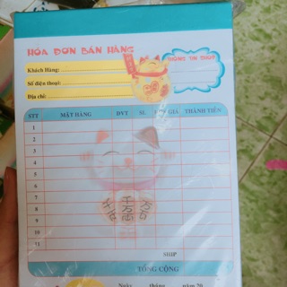1 cuốn hoá đơn in hình kute