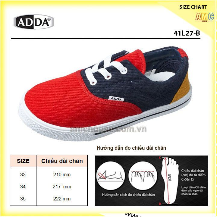 Giày bata vải Thái Lan trẻ em ADDA 41L27-B1