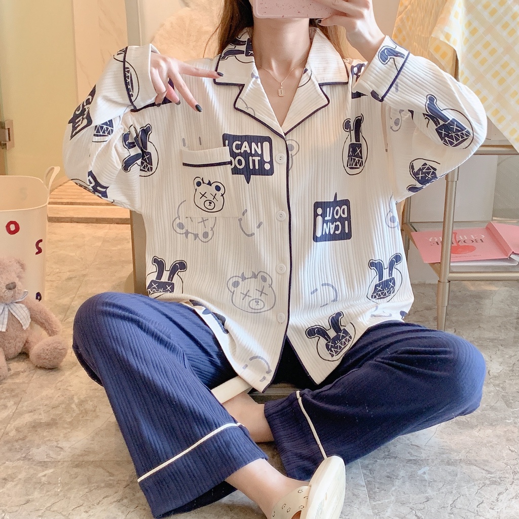[Mã 253FASHIONSALE giảm 12% đơn 99K] CÓ BIG SIZE_Bộ Ngủ Pyjama Dài Tay Xuân Thu 2022