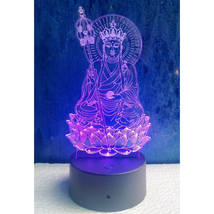 Đèn thờ phật, đèn ngủ 3d Địa Tạng Vương Bồ Tát  16 màu .khắc hình theo yêu cầu .