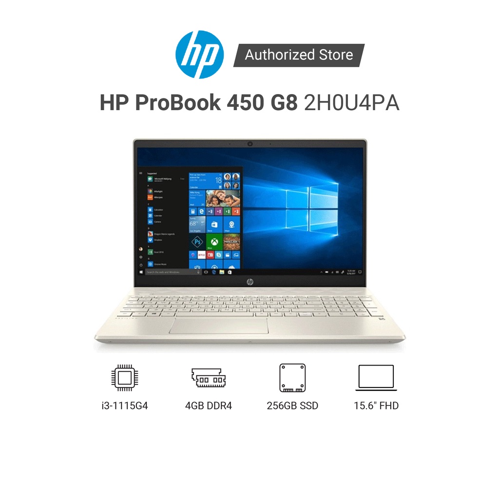 Laptop HP ProBook 450 G8 2H0U4PA i3 1115G4 | 4GB RAM | 256GB SSD | 15.6&quot; HD | FP | Win 10