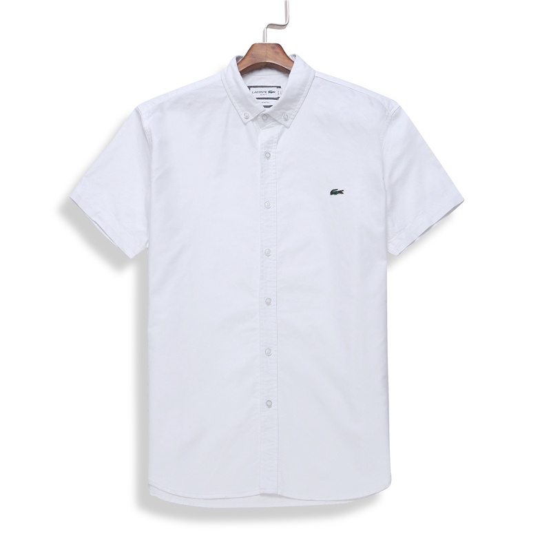 LACOSTE ◈✉Áo Sơ Mi Tay Ngắn Vải Oxford Cotton Dáng Ôm Thời Trang Mùa Xuân 2020 Cho Nam