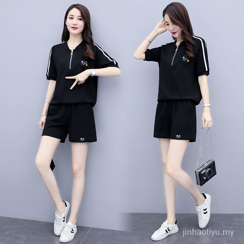 Bộ Đồ Thể Thao Hai Món Dáng Rộng Chống Lão Hóa Phong Cách Phương Tây Thời Trang Mùa Hè Cho Nữ 2021 | BigBuy360 - bigbuy360.vn