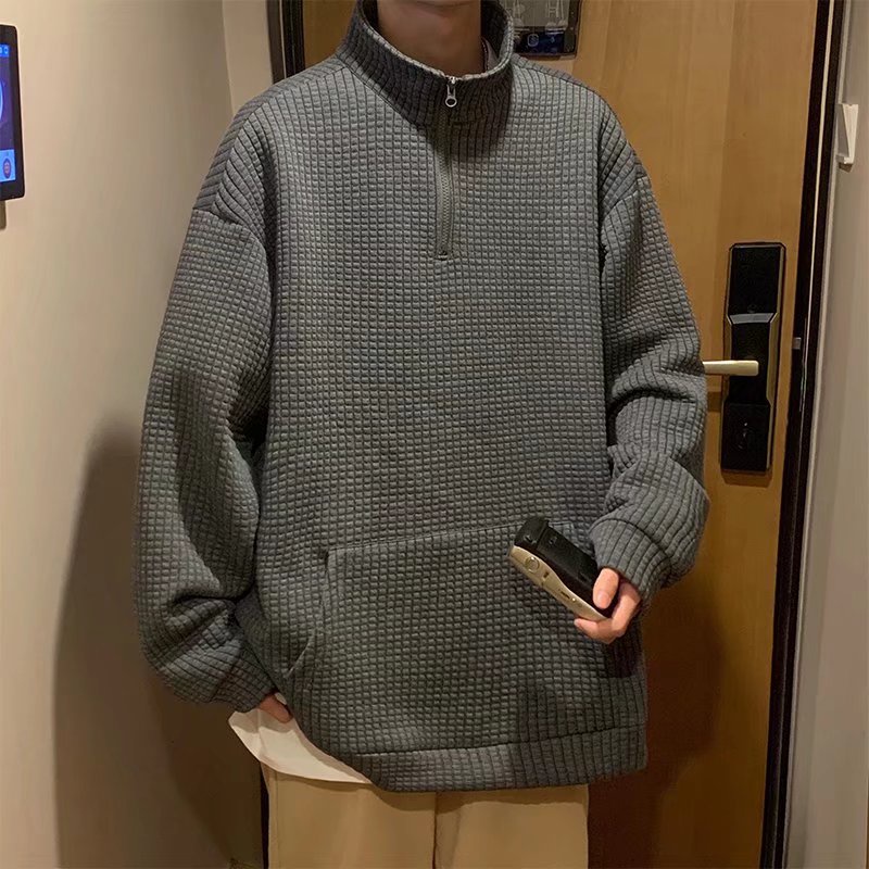 Áo Khoác Nam Cổ Đứng Màu Trơn Phong Cách Hàn Quốc