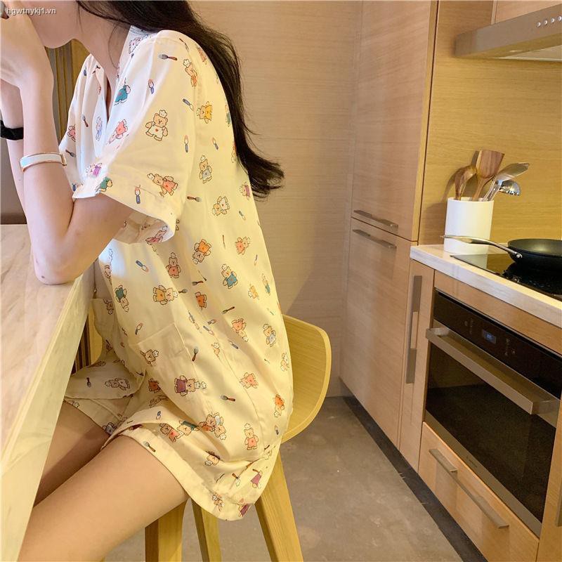 Set Pajamas Áo Dài Tay Cổ Bẻ + Quần Dài Cho Nữ