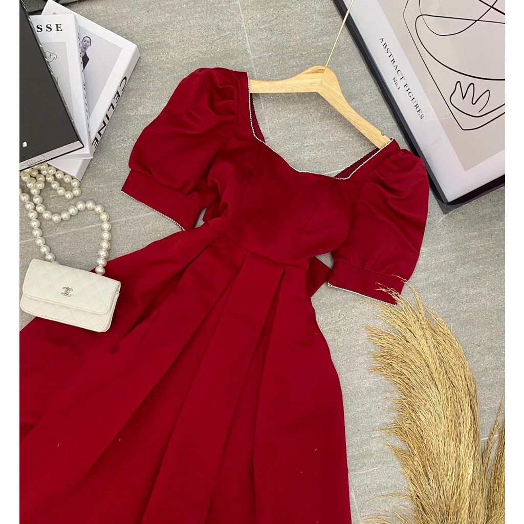 VÁY MAXI TAY NGẮN PHỒNG - 2HN4