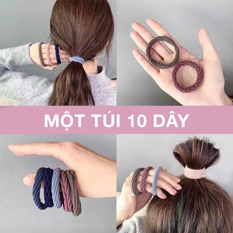 Set 20 Dây Chun Buộc Tóc Nữ Vải Cute Nhiều Màu Bền Giá Rẻ Size 5cm DC41 JOLY