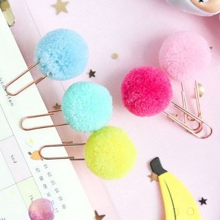 Set 5 ghim kẹp đính quả bông tròn cực xinh đủ màu