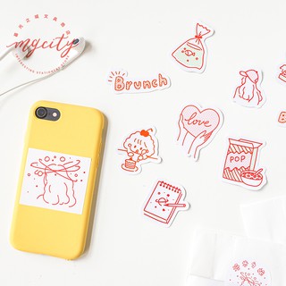 Set 60 tấm sticker hình dán ngộ nghĩnh, miếng dán niêm phong túi giấy
