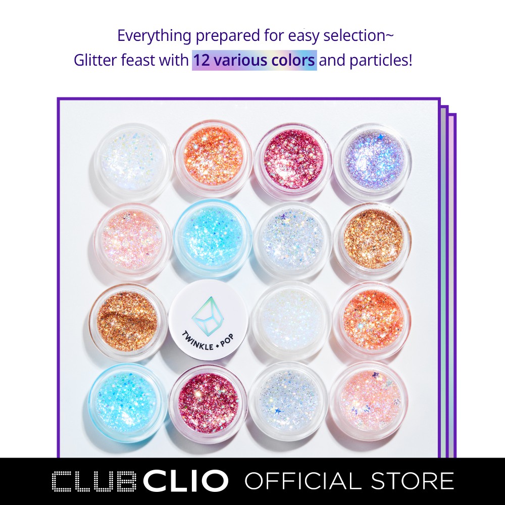 Phấn mắt Clio Twinkle Pop dạng thạch màu kim tuyến nhũ lấp lánh thời trang 2.8g | BigBuy360 - bigbuy360.vn
