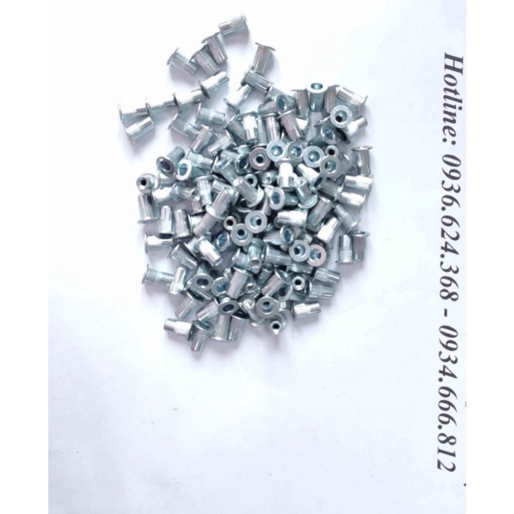 Combo hỗn hợp 70c ốc tán rút từ M3-M12  M3,M4,M5,M6,M8,M10,M12 mỗi loại 10c thép mạ