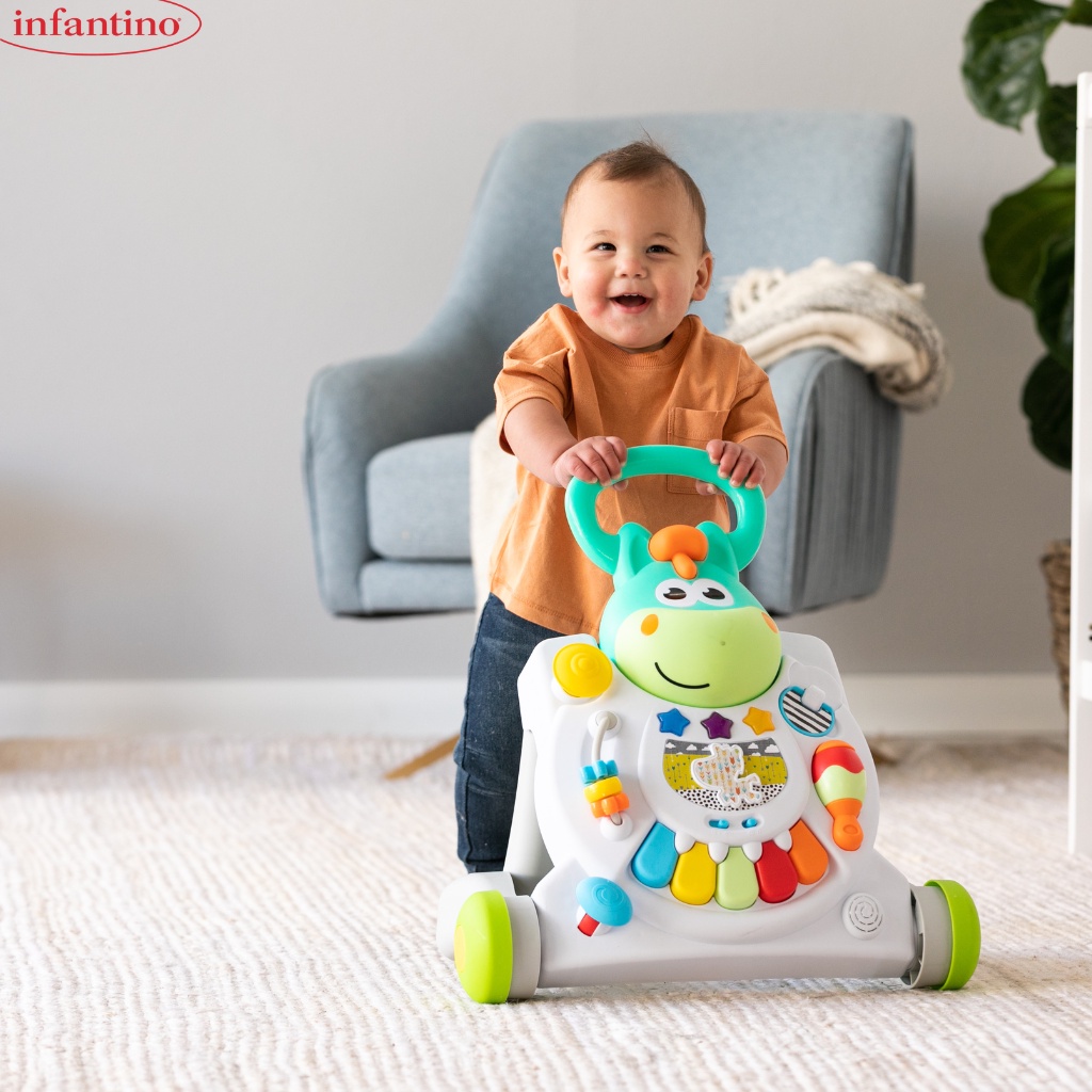 Xe Tập Đi Tập Đứng Cho Bé INFANTINO 3 Trong 1 - Bàn Chơi Nhạc Giúp Trẻ Phát Triển Giác Quan