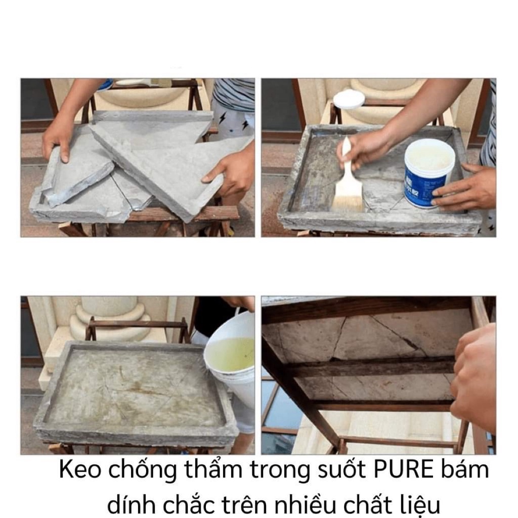 Keo Chống Thấm - Keo Quét Chống Thấm Trong Suốt PURE Chống Dột Mái Tôn, Sàn Nhà 9086 [FREESHIP]