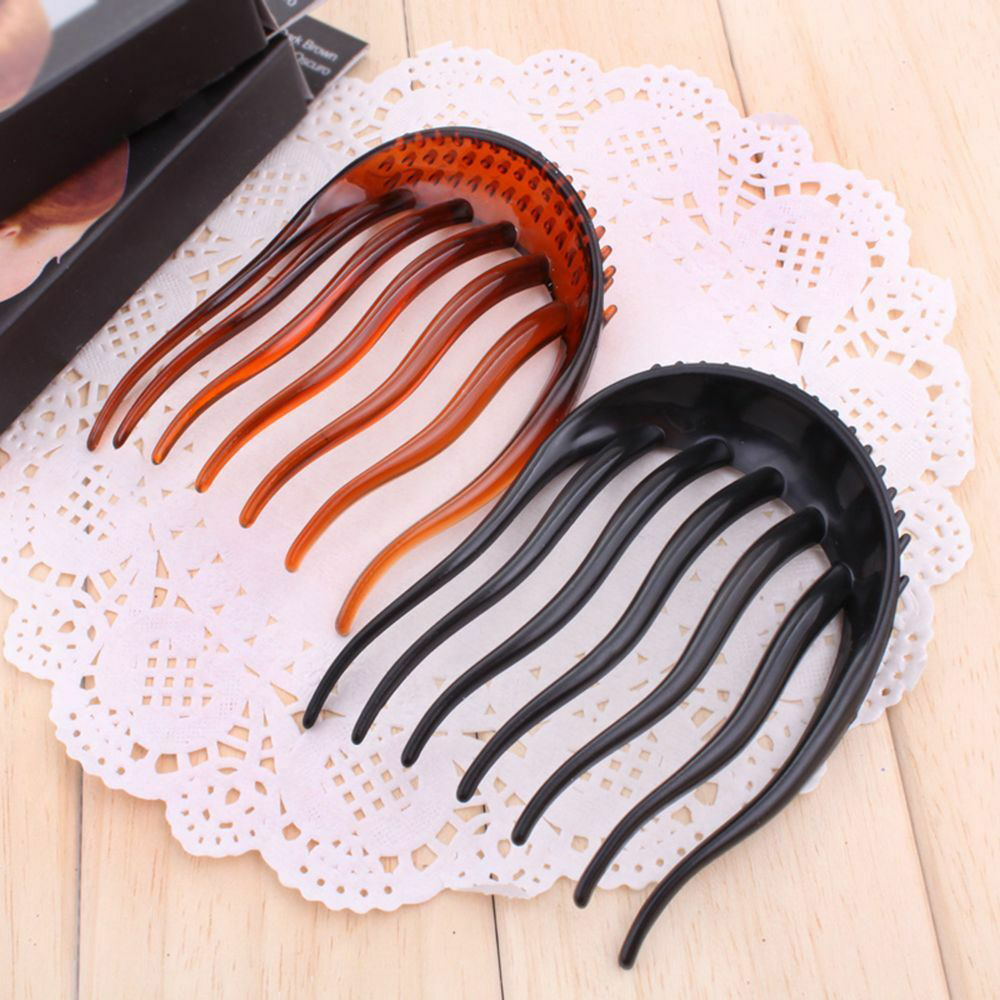 Lược Tạo Kiểu Tóc Đuôi Ngựa Màu Đen/Cà Phê Tiện Dụng Cho Nữ