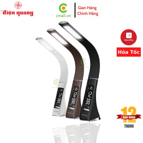 Đèn bàn LED Bảo vệ thị lực Điện Quang ĐQ LDCL1.1 5W Đèn Bàn Có Tích Hợp Đồng Hồ Báo Thức