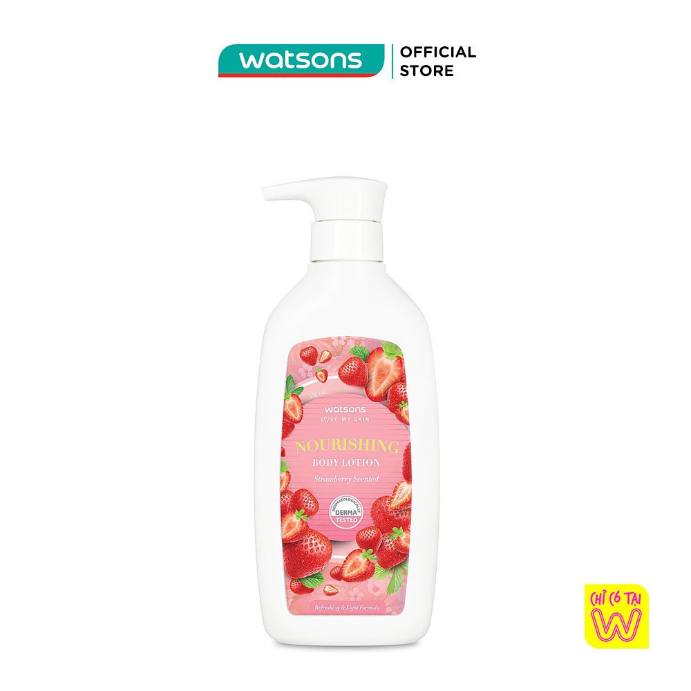 Sữa Dưỡng Thể Watsons Nourishing Strawberry Chiết Xuất Từ Dâu Giúp Dưỡng Ẩm Làn Da 500ml