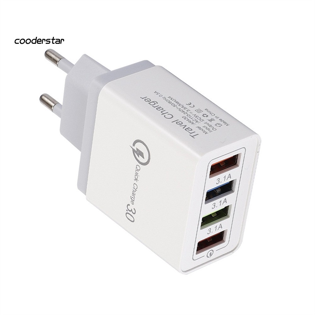 Củ sạc nhanh 4 cổng USB 3.0 nhỏ gọn dành cho đi du lịch