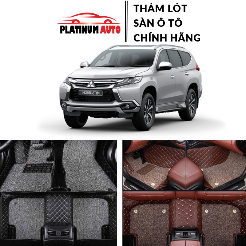 Thảm lót sàn ô tô 6D Mitsubishi Pajero Sport 2000-2023 da PU cao cấp, chống nước, không mùi