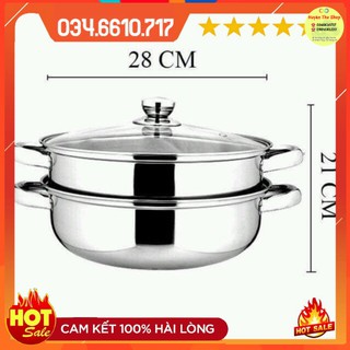Nồi hấp inox 2 tầng 28cm