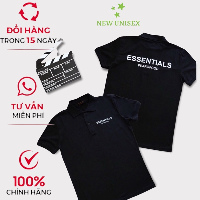 Áo Thun Nam Essentials Cổ Bẻ Ngắn Tay Chất Cotton Mặc Mát [NEW UNISEX]