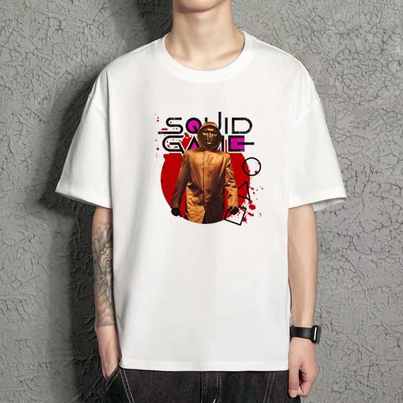 💖HOT HOT💖 BST ÁO THUN HÌNH Squid game korean series white T-shirt unisex trendy tee | BigBuy360 - bigbuy360.vn