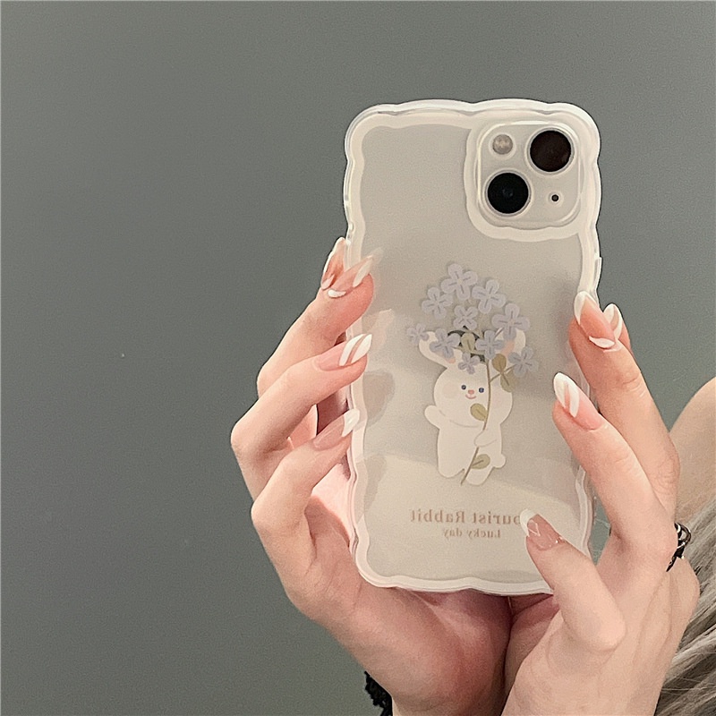 Ốp lưng iphone trong lượn sóng thỏ hoa 6/6s/6plus/6splus/7/7plus/8/8plus/xs/11/12/13/14/pro/max/plus/promaxTLS16