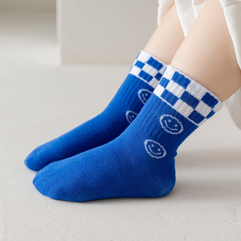 [THOMAS Kids] Set 5 Đôi Vớ Cotton Thoải Mái Họa Tiết Chữ Cái Nasa Màu Xanh Dương Cho Bé 1-12 Tuổi