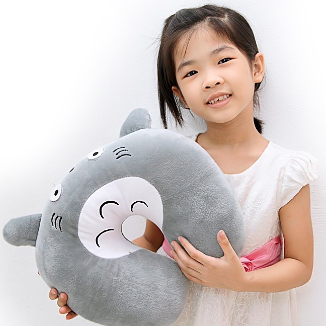 Gối chữ U totoro, gối kê cổ chất liệu vải nhung siêu mềm mịn ruột bông gòn