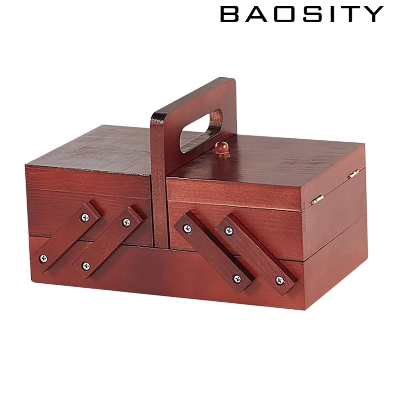 [BAOSITY]Foldable Sewing Box Needles Thread Scissors Sew Basket Jewelry Boxes