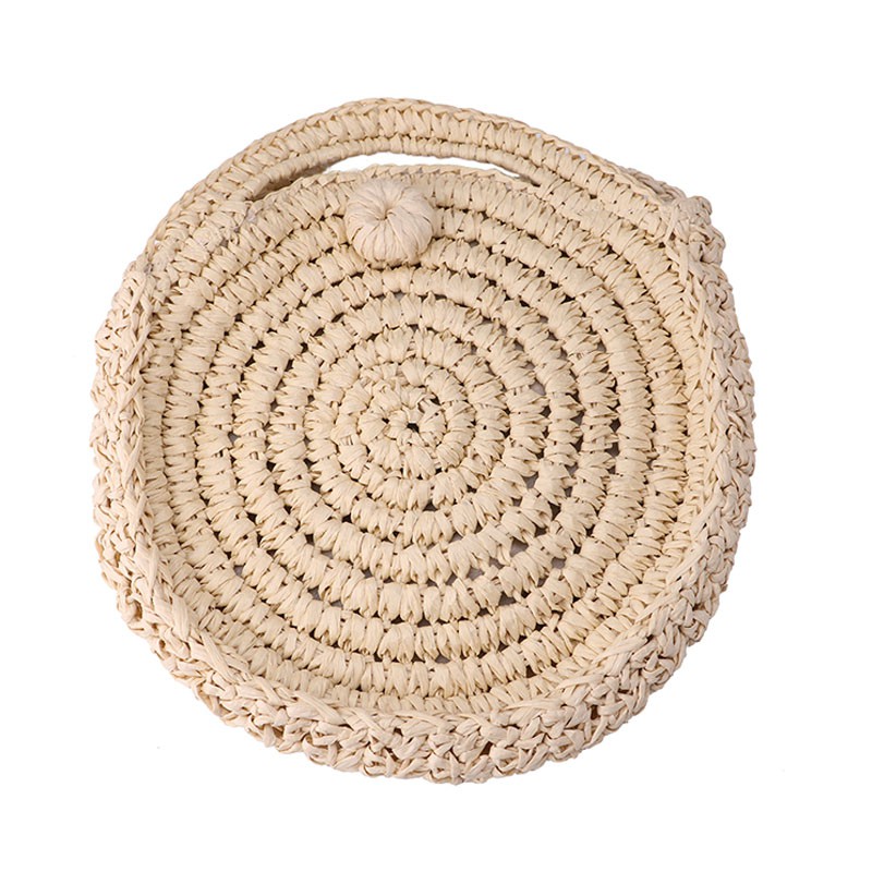 Round Straw Bags Moroccan Palm Basket Bag Women Hand Woven Beach Bag Natural Oval Large Big Tote Circle Handbag
