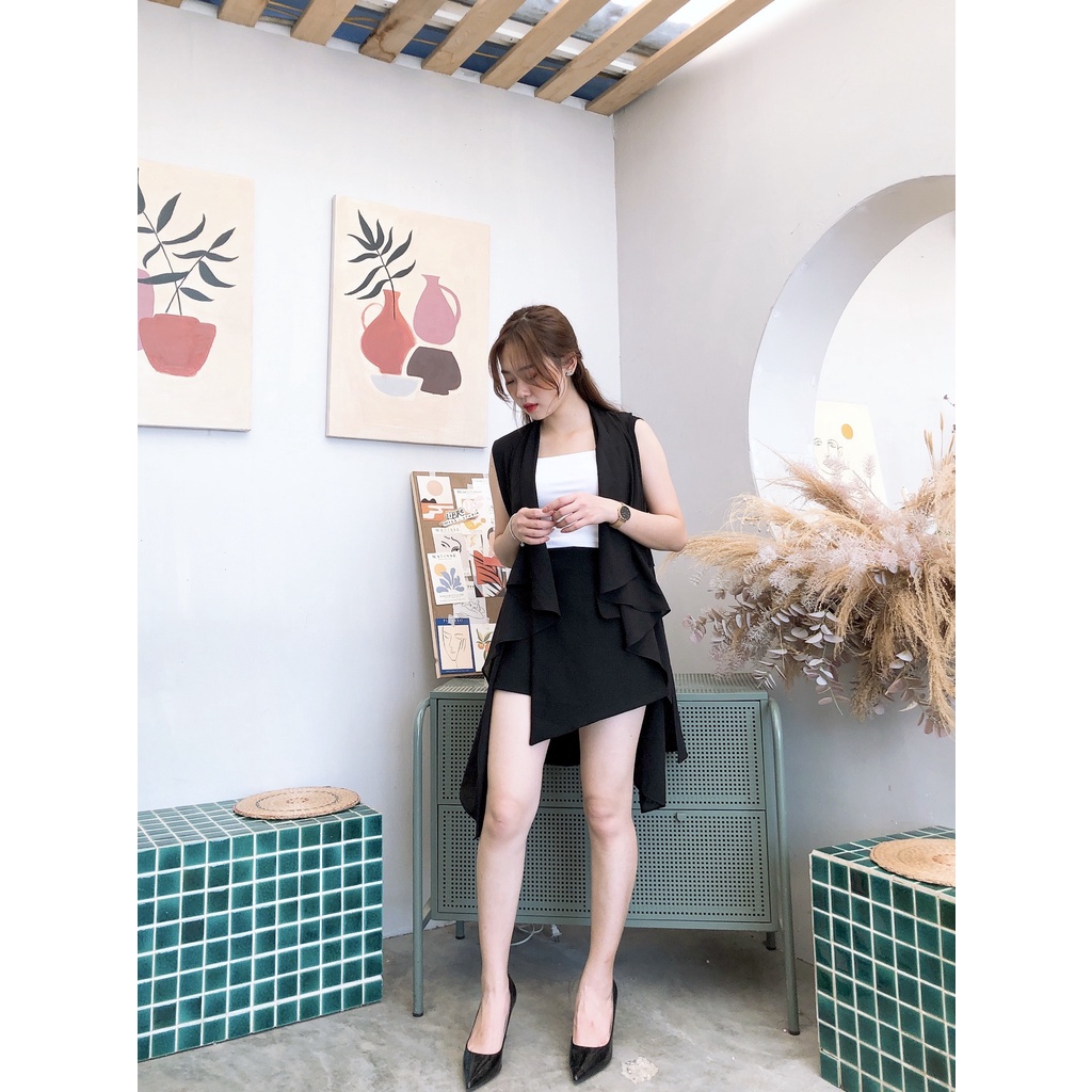 Áo khoác Blazer lụa sát nách phong cách công sở siêu đẹp IMES SHOP
