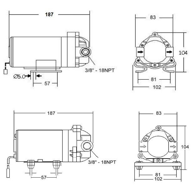 Bơm tăng áp điện áp 24v dùng cho máy lọc nước, máy phun sương, nhập khẩu Taiwan