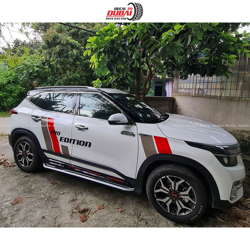 Tem Dán Sườn Xe Kia Seltos Pro Edition - Hình Thật Khách Feeback