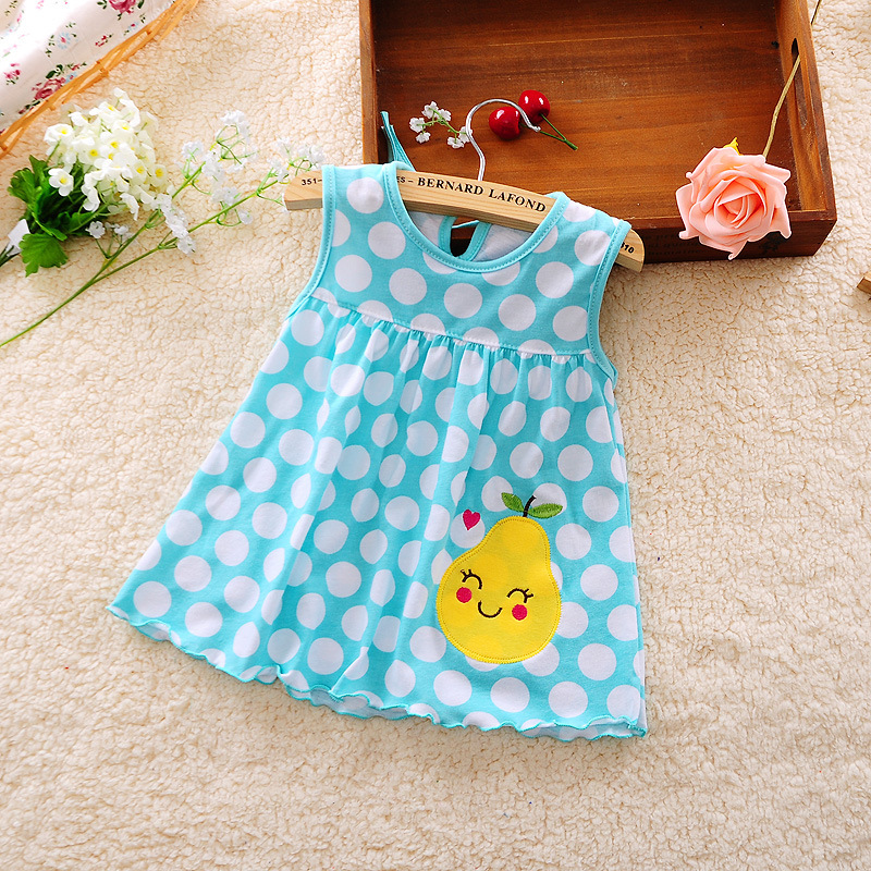 0-18 Month Baby Girl Cotton Dress Cute Cartoon Animal Outdoor Casual Dresses Polka Dot Striped Simple Dress