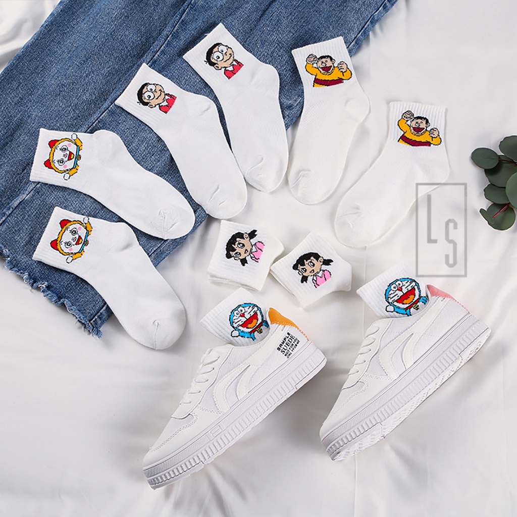 Vớ Doraemon Nobita Cổ Trung - Tất Doremon Unisex Dễ Thương