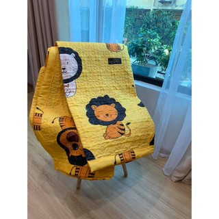 Bộ chăn ga gối 1m2x1m9[gồm 1 chăn hè 1 ga 2 vỏ gối nằm] MẪU SƯ TỬ VÀNG