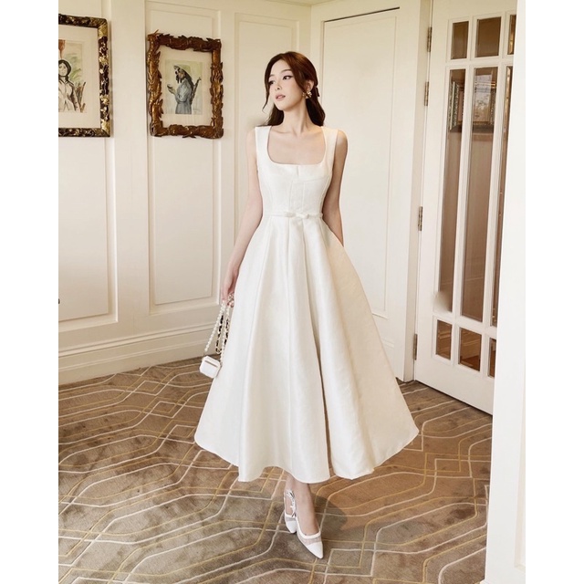 Váy nữ midi dáng dài dự tiệc HANI Dress HIU design , đầm thiết kế phong cách cổ điển sang trọng con gái H.I.U ROOM