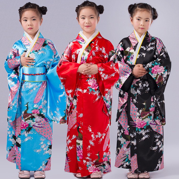 Kimono chim công cho bé gái, có size người lớn. Hàng đặt trước 10 ngày. S2