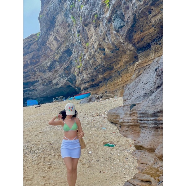 Áo bralette Mad Colours Hoa nhí thô , xô musline mềm  mịn tone xanh - Hàng hanmade - The Heidiii