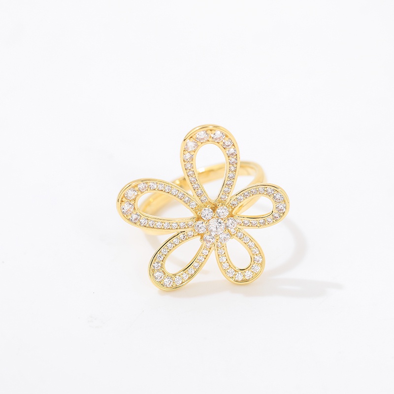 [Jiudolan] Nhẫn Vàng Zircon Tinh Tế Thời Trang Thanh Lịch Dành Cho Nữ