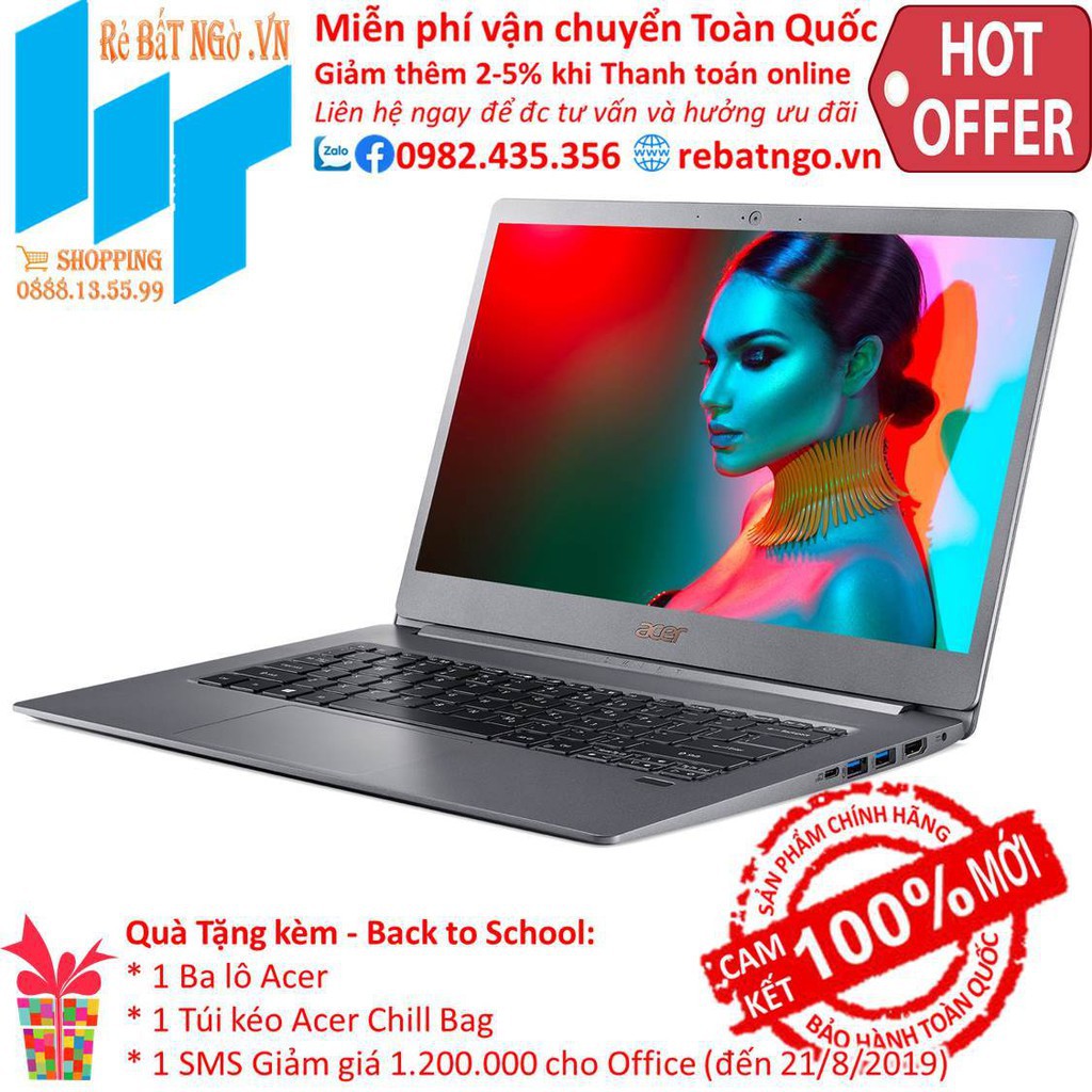 Laptop Acer Swift 5 SF514-53T-740R NX.H7KSV.002 14inch FHD_i7-8565U_8GB_256GB SSD_UHD 620_Win10_1 kg