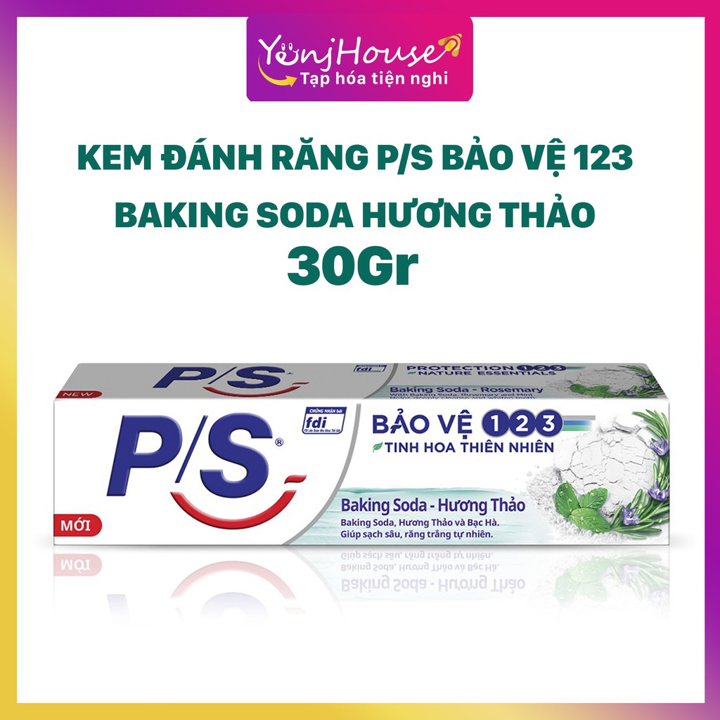 KEM ĐÁNH RĂNG P/S BẢO VỆ 123 BAKING SODA HƯƠNG THẢO 30G - YENJHOUSE