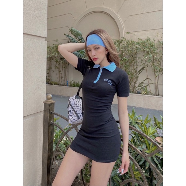 ĐẦM POLO BODY PHỐI CỔ XANH MIX DRESS ( TẶNG BĂNG ĐÔ ) | BigBuy360 - bigbuy360.vn