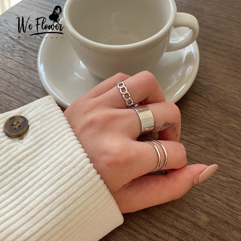 Set 3 Nhẫn We Flower Đeo Khớp Ngón Tay Thời Trang Cho Nữ