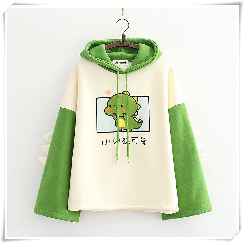 Hoodie unisex in hình khủng long tay ống xòe lạ mắt | BigBuy360 - bigbuy360.vn