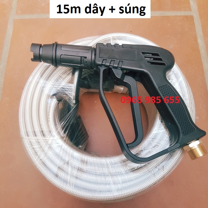 Bộ 10M-15M-20M-30M dây rửa xe và súng xịt - súng rửa xe áp lực cao ren 22mm