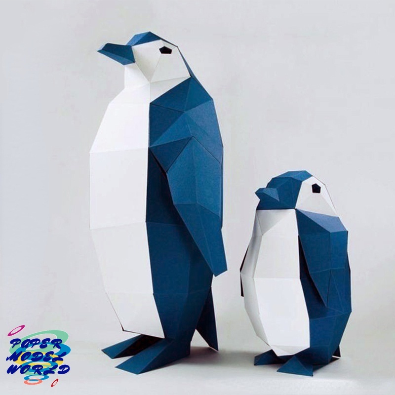 Mô Hình Giấy Origami 3D Hình Chim Cánh Cụt Trang Trí Tiệc Cưới